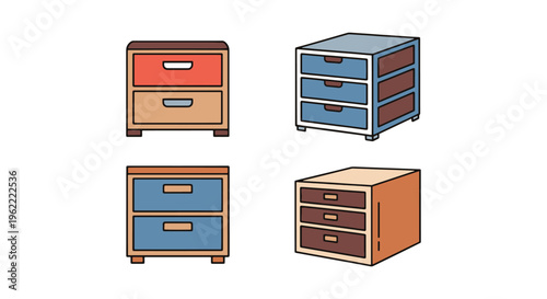 Storage Drawer Line art vector minimal abstract simple shapes