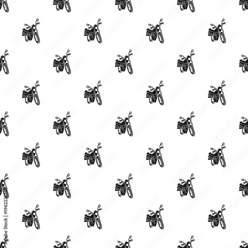 Fototapeta premium Motorcycle touring bikes creating a seamless repeating pattern