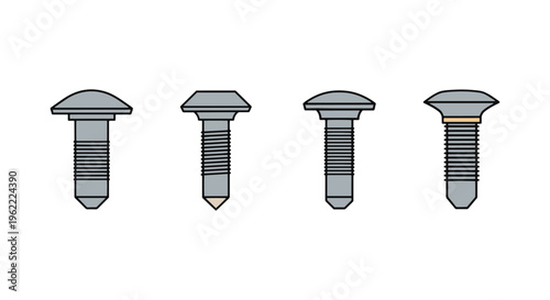 Rivets Line art vector set abstract minimal color