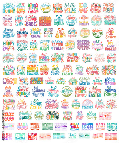 Easter Bundle - 100+ Cute Bunny And Spring Typography Designs