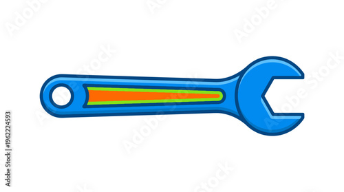 Blue Adjustable Wrench Tool.