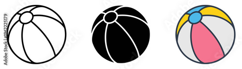 beach ball inflatable summer game icon