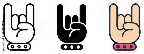 rock hand horn gesture icon