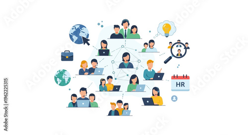 Global Remote Team Collaboration Network for Business, HR, and Customer Support