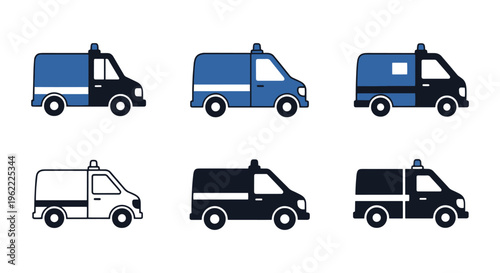Police Van Line art vector creative modern abstract