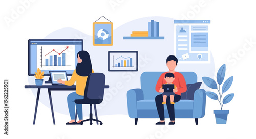 Modern Family Working from Home: Balancing Productivity and Childcare