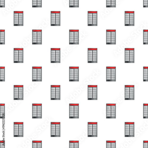 Commercial display refrigerator units repeating in a seamless pattern for retail