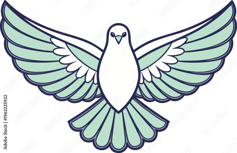 Obraz premium Pigeon Dove Bird In Nature Scene. White Dove Pigeon Peaceful Bird View. Pigeon Dove Sitting On Branch Scene. Beautiful Dove Bird With Soft Feathers. Peaceful City Pigeon Dove Urban Wildlife Scene.