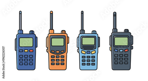 Police Walkie Talkie Line art clean illustration vector