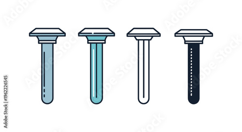 Pop Rivet Line art vector set clean abstract shapes