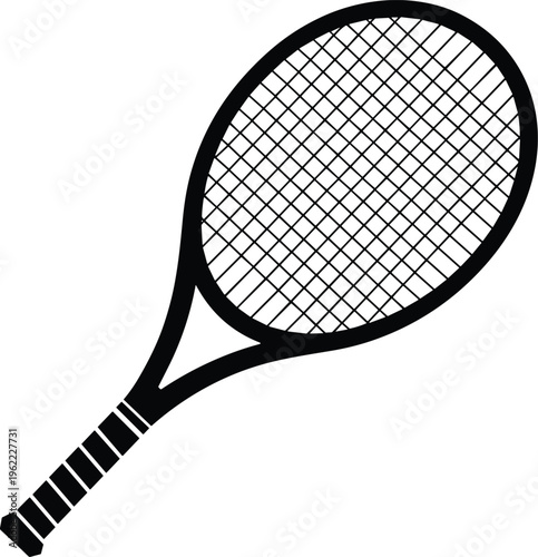 Tennis racket vector on white background.