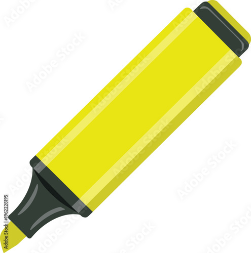 Highlighter pen vector on white background.