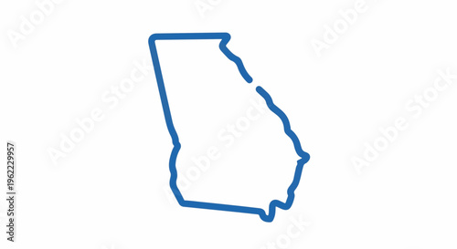 A simple outline of a state shape in dark blue on a white background
