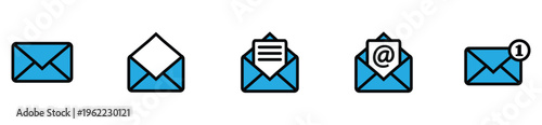 Email Notification Badge and Incoming Message Icon Set
