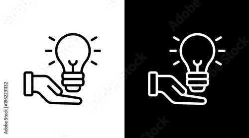 Lightbulb Idea White Icon Set Design