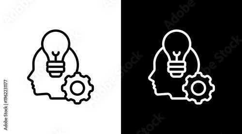 Creative Thinking White Icon Set Design