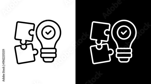 Problem Solving White Icon Set Design