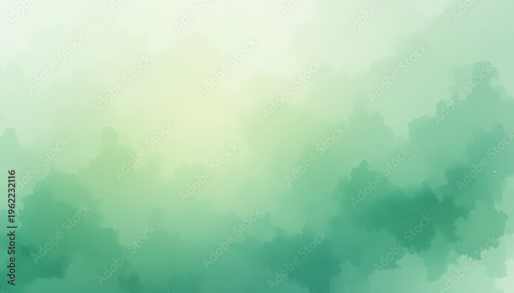 Fototapeta premium Soft Green Abstract Background with Gentle Gradient and Ethereal Fog-Like Texture