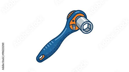Blue and orange manual razor.