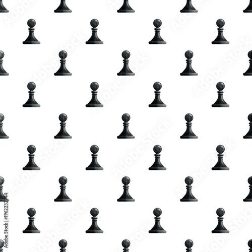 Black chess pawns create a repeating seamless pattern, symbolizing strategy and competition