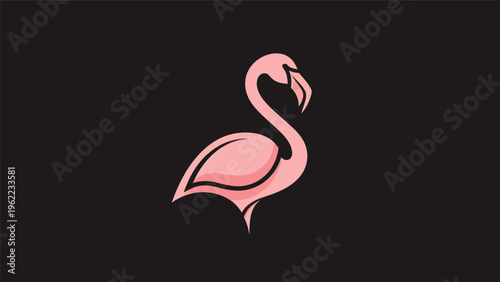 Pink flamingo silhouette design