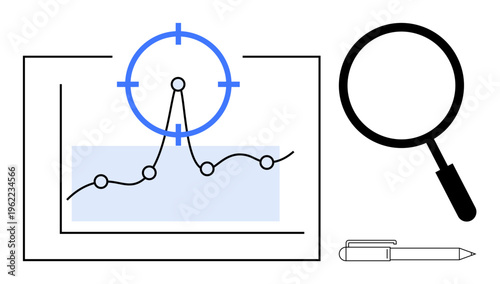 Data analysis concept. Data visualization focusing on trends and accurate research to provide insights. Data analysis aids business strategies and decision-making. For analytics, strategy
