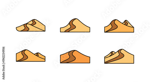 Sand Dunes Line art vector modern abstract