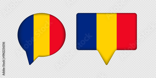Free Download Flag of Romania in speech bubble. - GFXLoad