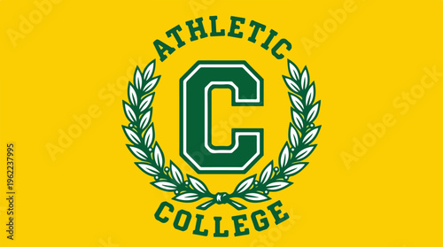 Athletic college logo emblem.