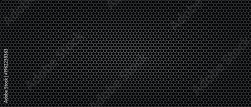 Black perforated metal plate. Metal grill. Metal micro mesh seamless pattern. Black metal texture steel background. Vector design illustration. 