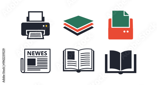 Print Media Line art vector simple abstract colorful