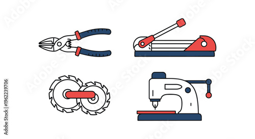 Sheet Metal Cutter Line art abstract clean decorative illustration