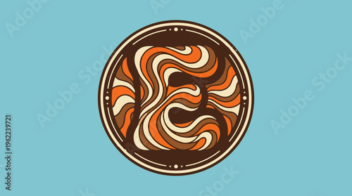 Brown and orange swirl design.