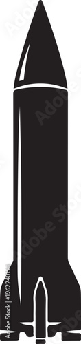 Black rocket, space missile, vector illustration, modern design, sleek lines