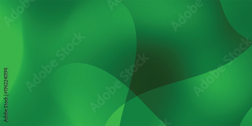 Green tonal background with dynamic curved ribbons. Elegant minimal aesthetic, vector illustration eps 10