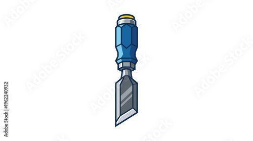 Blue handled utility knife tool.