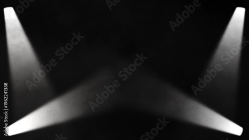 Rotating Spotlights Moving Up and Down with Dynamic Smoke Drifting Left to Right on Transparent Background 4K, Volumetric Light Beams VFX Overlay