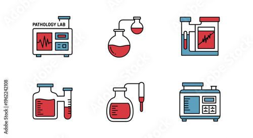 Pathology Lab Line art vector modern abstract clean