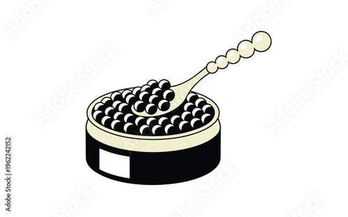 A minimalist vector illustration of a bowl of cereal with a spoon