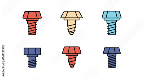 Stud Bolt Line art vector set creative abstract design