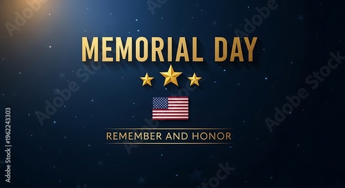 A memorial day poster with a dark background