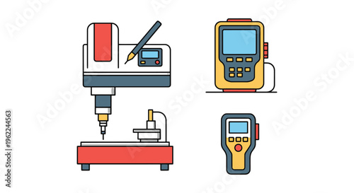 Surface Roughness Tester Line abstract minimal pattern illustration
