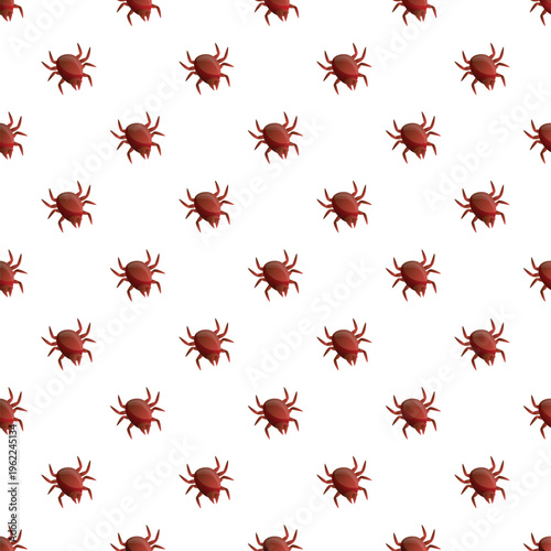 Ticks forming a seamless pattern on a white background, representing pest infestation and disease