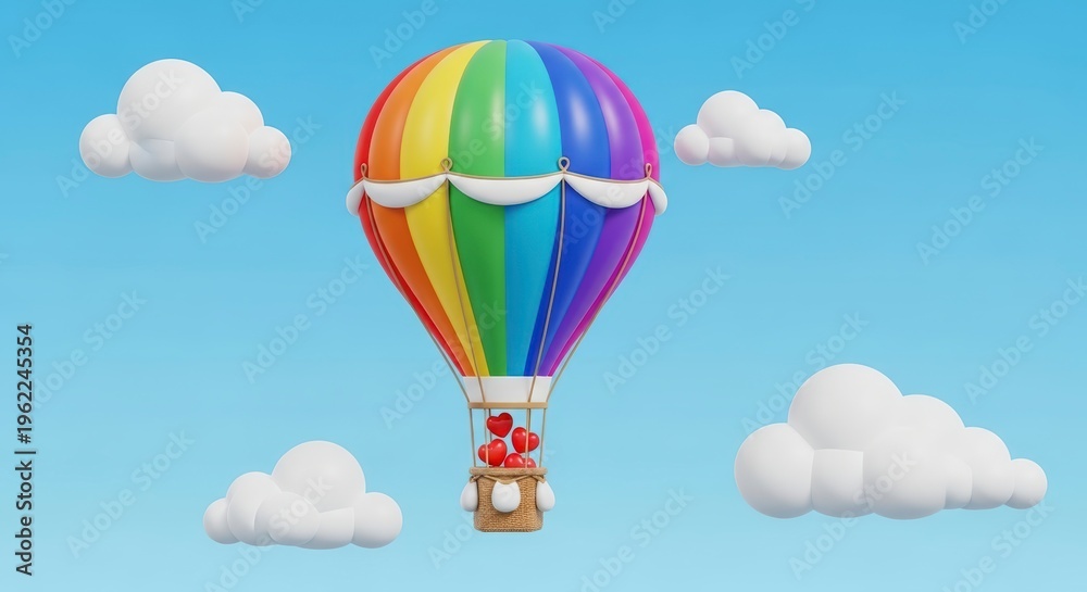 Obraz premium Colorful Hot Air Balloon Flying High.