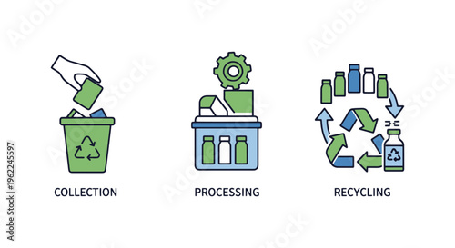Sustainable resource cycle modern abstract minimal illustration