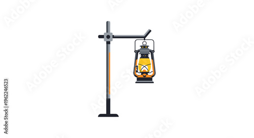 Vintage Lantern Hanging on a Metal Stand