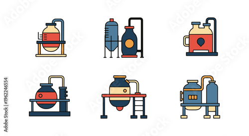 Retort Stand Line art vector abstract simple minimal illustration