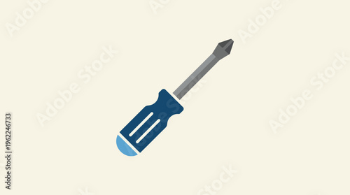 Flathead Screwdriver on Neutral Background
