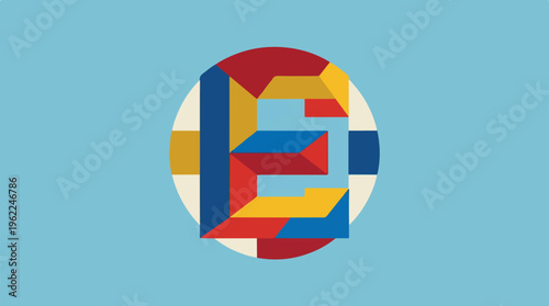 Colorful geometric shape design element.