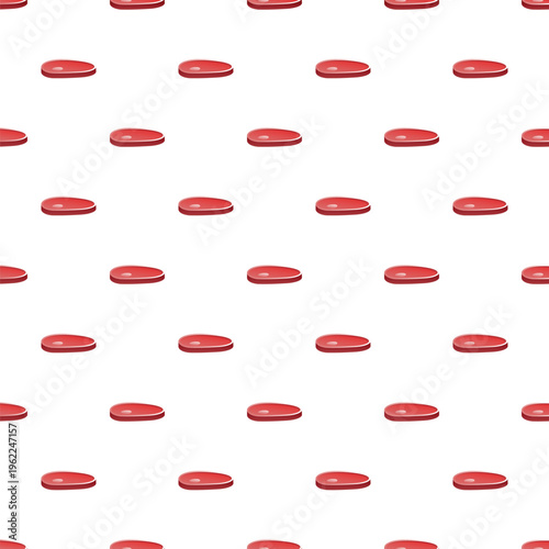 Beef steak pieces forming a repeating food pattern against a white background